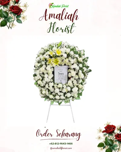 Krans Bunga Duka Cita di Jaya